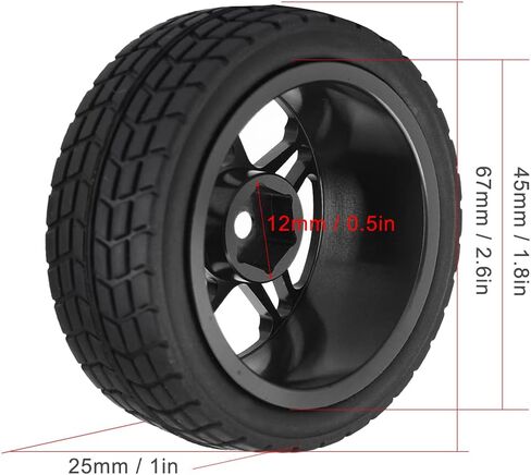 VGEBY 2pcs 1/10 RC Truck Rubber Tire Wheel Tyre for Racing On Road Car (Black) in Saudi Arabia
