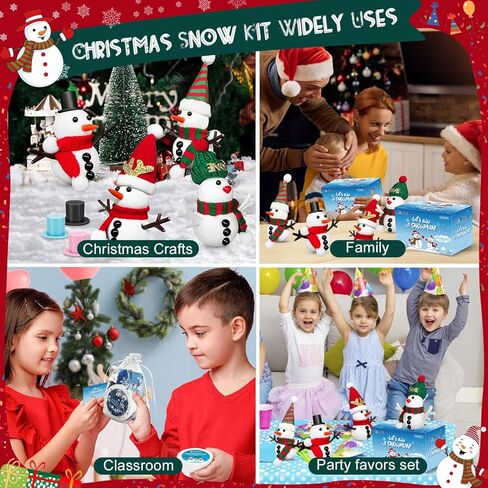 Christmas Crafts Snowman Kit with Cards, 12-Pack DIY Snowman Craft Kit for Kids, Creative Modeling Clay Build a Snowman Making Kit for Classroom Xmas Activities, Stocking Stuffers, Kids Toys Favors in Saudi Arabia