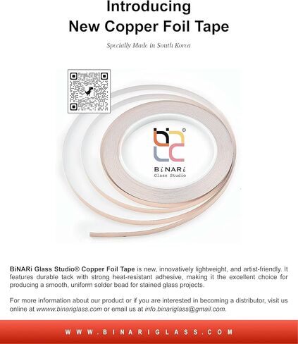 Binari Glass Studio 1/4 inch Black Backed Copper foil (Black Backed) in Saudi Arabia