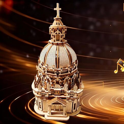 لغز ثلاثي الأبعاد للبالغين والمراهقين صندوق الموسيقى الخشبي مجموعات النماذج الميكانيكية الخشبية مجموعة الحرف اليدوية لبناء هدية للرجال والنساء بعمر 14 عامًا فما فوق in Kuwait
