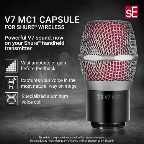 sE Electronics V7-MC2-X-BLK V7 X كبسولة ميكروفون لنظام سنهايزر اللاسلكي، أسود in Kuwait