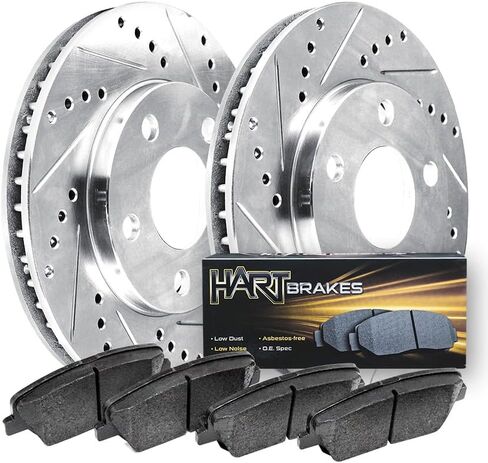 Hart Brakes Rear Brakes and Rotors| Drilled Slotted Brake Rotors| Rear Ceramic Brake Pads and Rotors Kit| Brake Kit| Automotive Replacement Brake Kits in Saudi Arabia