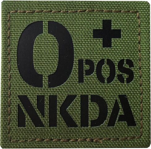Infrared IR O POS NKDA O+ Blood Type Tactical Patch 2x2 Inch Medical Patch with Hook and Loop (Camo) in Kuwait