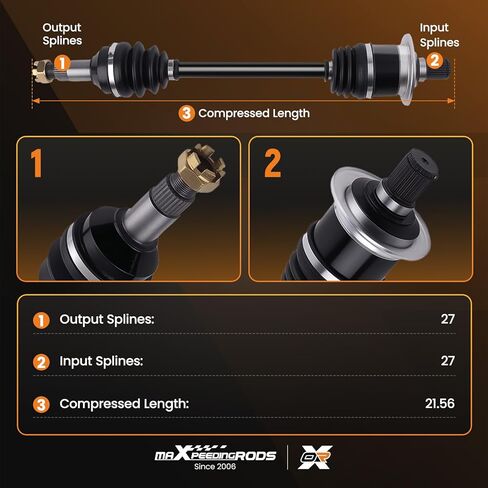 مجموعة عمود المحور CV من maxpeedingrods لـ Arctic Cat 400 450 500 550 650 700 1000 Thunder Cat 2004-2014، الجانب الخلفي الأيسر والأيمن 1502-938، 0502-811 in Saudi Arabia