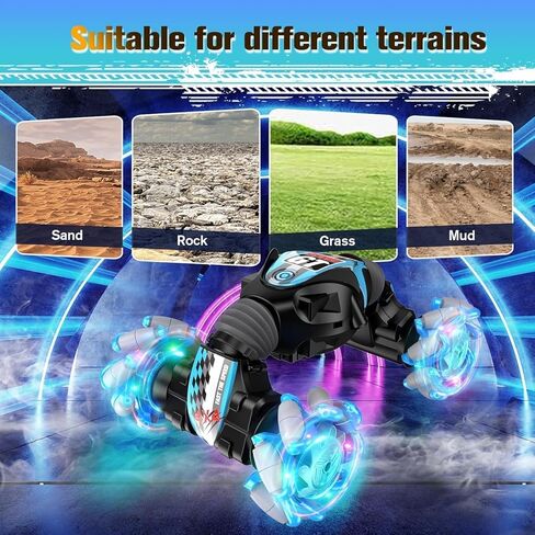 1:12 Gesture Sensing RC Stunt Car, 2-in-1 Hand Controlled Remote Control Twist Cars with Light & Music, 4WD 360° Rotate Transform Drift, Gifts for 6-8-12 Kids Age 6 7 8 9 10 11 12 Yrs Old‌ in Kuwait