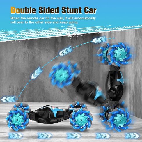 1:12 Gesture Sensing RC Stunt Car, 2-in-1 Hand Controlled Remote Control Twist Cars with Light & Music, 4WD 360° Rotate Transform Drift, Gifts for 6-8-12 Kids Age 6 7 8 9 10 11 12 Yrs Old‌ in Kuwait