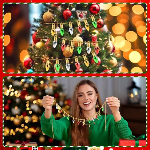UPINS 300Pcs Mini Christmas Light Beads Charms Tiny Small Bulbs Balls Ornaments for Christmas Tree Hanging with String Xmas Jewelry Making Earring Necklace Bracelet for Party Favor Supplies in Saudi Arabia