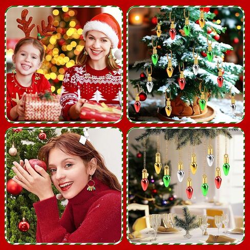 UPINS 300Pcs Mini Christmas Light Beads Charms Tiny Small Bulbs Balls Ornaments for Christmas Tree Hanging with String Xmas Jewelry Making Earring Necklace Bracelet for Party Favor Supplies in Saudi Arabia