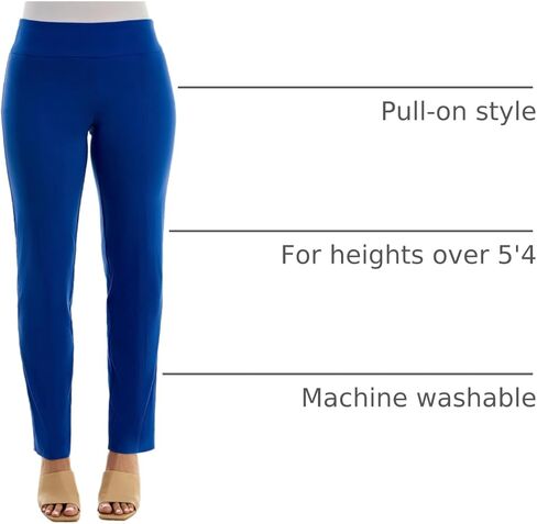 Zac & Rachel Women's Petite Millennium Fabric Pull-On Slim Leg Pant, Chino, 8P in Kuwait