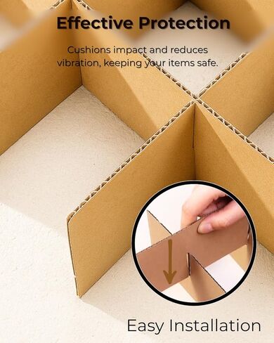 10 Set Glass Packing Cardboard Dividers for 13 x 13 x 4 Inch Boxes, Glass Dividers for Moving Box, Sturdy Cardboard Divider for Ornaments Fruit Separation Glassware Packing (Box Not Included) in Kuwait