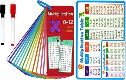 0-12 بطاقات فلاش الضرب، بطاقات فلاش مخطط جدول أوقات الضرب، مخطط جدول مرات الضرب، الرياضيات التعليمية الممتعة للصفوف الأولى والثانية والثالثة in Kuwait