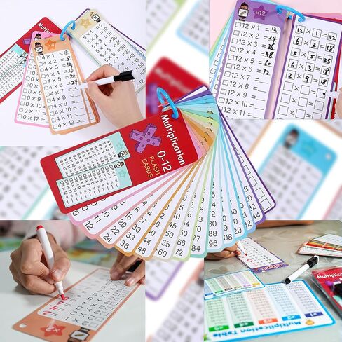 0-12 بطاقات فلاش الضرب، بطاقات فلاش مخطط جدول أوقات الضرب، مخطط جدول مرات الضرب، الرياضيات التعليمية الممتعة للصفوف الأولى والثانية والثالثة in Kuwait