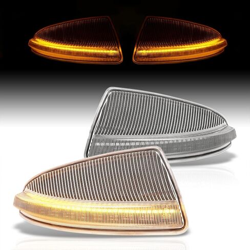 AJP Distributors Clear Sequential LED Side Mirror Lights Turn Signal Lamps Set Compatible/Replacement For C-Class W204 ML-Class W164 C250 C300 C350 C63 ML63 AMG 2008 2009 2010 2011 2012 2013 2014 2015 in Kuwait