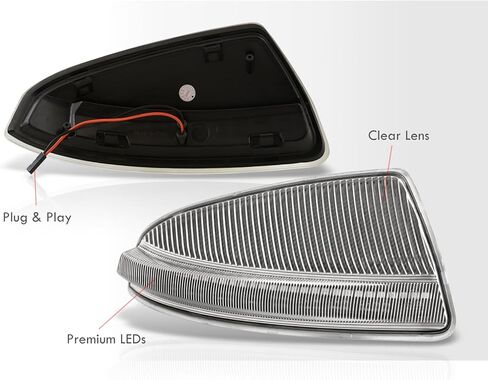 AJP Distributors Clear Sequential LED Side Mirror Lights Turn Signal Lamps Set Compatible/Replacement For C-Class W204 ML-Class W164 C250 C300 C350 C63 ML63 AMG 2008 2009 2010 2011 2012 2013 2014 2015 in Kuwait