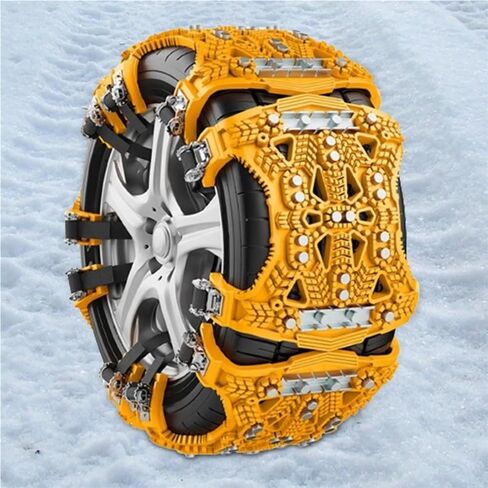 Anti-Slip Snow Chain Fit for Vehicle Car Tires Easily Mount Winter Security Chain Portable Durable Lightweight for SUV Trucks ATV(Yellow) in Saudi Arabia