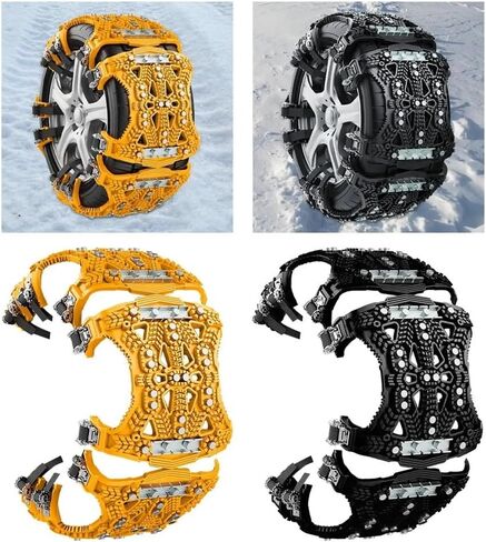 Anti-Slip Snow Chain Fit for Vehicle Car Tires Easily Mount Winter Security Chain Portable Durable Lightweight for SUV Trucks ATV(Yellow) in Saudi Arabia
