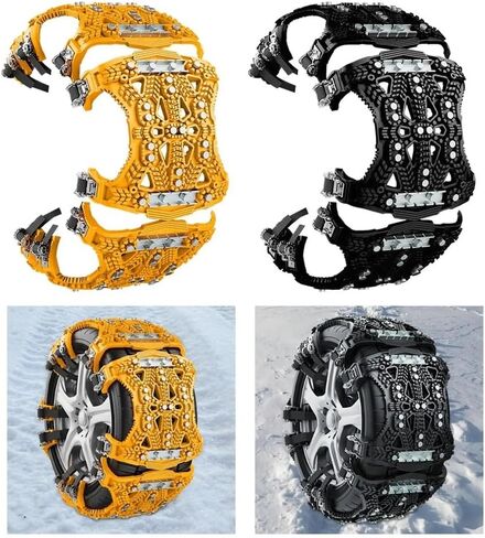 Anti-Slip Snow Chain Fit for Vehicle Car Tires Easily Mount Winter Security Chain Portable Durable Lightweight for SUV Trucks ATV(Yellow) in Saudi Arabia