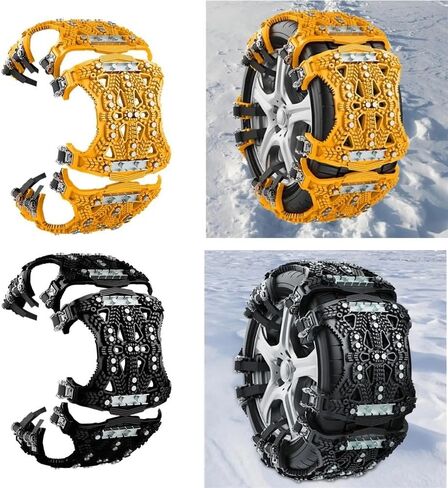 Anti-Slip Snow Chain Fit for Vehicle Car Tires Easily Mount Winter Security Chain Portable Durable Lightweight for SUV Trucks ATV(Yellow) in Saudi Arabia