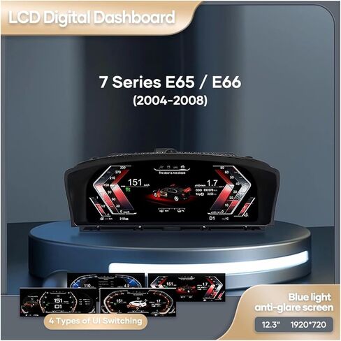 لوحة قيادة Lcd أوتوماتيكية مقاس 12.3 بوصة متوافقة مع BMW 7 Series E65 E66 2004-2008 شاشة عرض الأدوات الرقمية العنقودية Snelheidsmeter in Kuwait