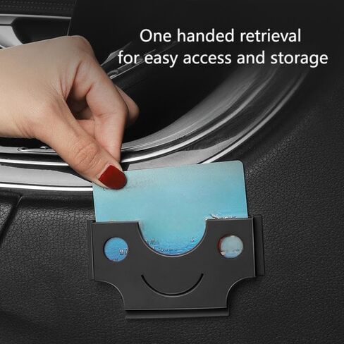 حامل بطاقة لوحة قيادة السيارة (10 × 5.9 × 5.6 سم) - واقي من الشمس البسيط ومنظم مشبك الباب لبطاقات الائتمان والأوراق النقدية وتذاكر المرور - محفظة ABS غير قابلة للانزلاق مع وصول سريع in Kuwait