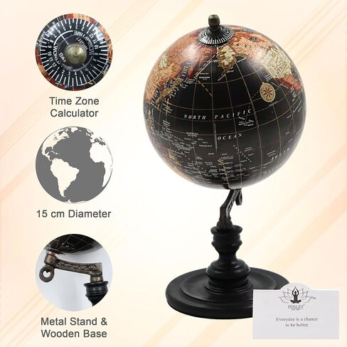 Hosley 10 بوصة High Globe على حامل خشبي. هدية رائعة لعيد الأب في منزلك وأعياد الميلاد والعطلات والمناسبات الخاصة. O9 in Saudi Arabia