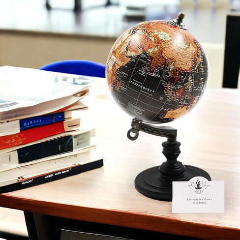 Hosley 10 بوصة High Globe على حامل خشبي. هدية رائعة لعيد الأب في منزلك وأعياد الميلاد والعطلات والمناسبات الخاصة. O9 in Saudi Arabia
