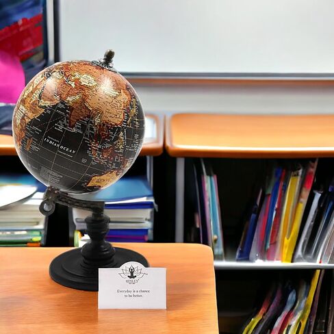 Hosley 10 بوصة High Globe على حامل خشبي. هدية رائعة لعيد الأب في منزلك وأعياد الميلاد والعطلات والمناسبات الخاصة. O9 in Saudi Arabia