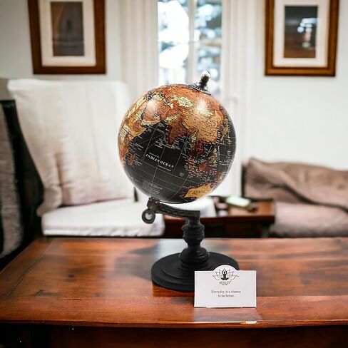 Hosley 10 بوصة High Globe على حامل خشبي. هدية رائعة لعيد الأب في منزلك وأعياد الميلاد والعطلات والمناسبات الخاصة. O9 in Saudi Arabia