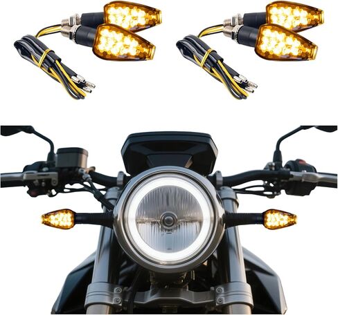 4PCS 12V LED إشارات بدوره دراجة نارية، 14LED بدوره إشارات دراجة نارية مع سطوع عالية متوافق مع سوزوكي كاواساكي ياماها هوندا، دراجات نارية صغيرة السهم LED يتحول إشارة in Saudi Arabia