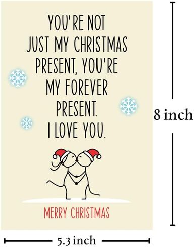 Cheerin Christmas Card with Envelope - Funny Romantic Xmas Card - Love Christmas Card for Boyfriend, Girlfriend, Husband, Wife in Saudi Arabia