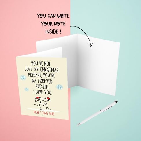 Cheerin Christmas Card with Envelope - Funny Romantic Xmas Card - Love Christmas Card for Boyfriend, Girlfriend, Husband, Wife in Saudi Arabia