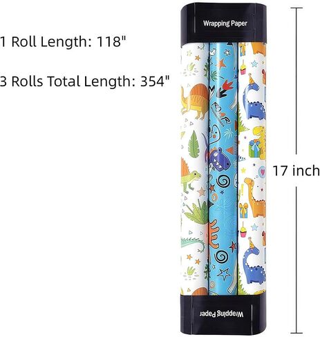 Waotovi Reversible Christmas Wrapping Paper Roll - 17 Inch x 33 Feet - Snowman Design Gift Wrap Paper for Christmas, Holiday, Party, 1 Roll in Saudi Arabia