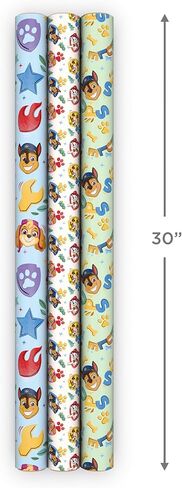 Hallmark Paw Patrol Wrapping Paper Rolls (3 Rolls: 60 Sq. Ft. Total) for Kids, Grandchildren, Birthdays, Christmas, Valentine's Day in Saudi Arabia