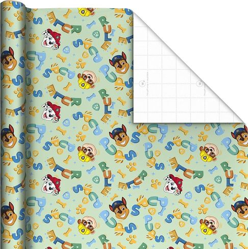 Hallmark Paw Patrol Wrapping Paper Rolls (3 Rolls: 60 Sq. Ft. Total) for Kids, Grandchildren, Birthdays, Christmas, Valentine's Day in Saudi Arabia