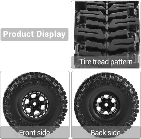 عجلات وإطارات Beadlock RC مقاس 1.0 بوصة لـ 1/18 TRX4M، و1/24 Axai1 SCX24 RC Crawler، وإطارات Beadlock 1.0 مع عجلات ألمنيوم 1.0 RC Beadlock، 4 قطع (أسود) in Kuwait