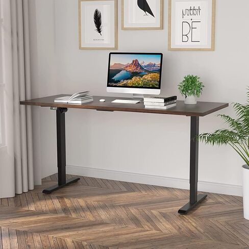 Value Lift It Electric Standing Desk - 60"x24" Height Adjustable 28"-46", Touch Control, Charcoal Strand Top, Black Frame in Saudi Arabia