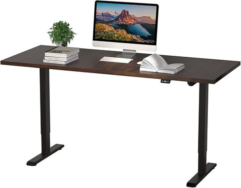 Value Lift It Electric Standing Desk - 60"x24" Height Adjustable 28"-46", Touch Control, Charcoal Strand Top, Black Frame in Saudi Arabia