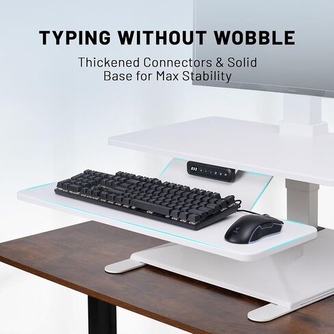 Electric Standing Desk Converter 28" Wide, Height Adjustable Desk Riser, Computer Workstation, Sit-Stand Convertor for Home, Office, School (Black, 1 Arm Included) in Saudi Arabia