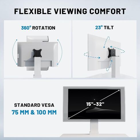 Electric Standing Desk Converter 28" Wide, Height Adjustable Desk Riser, Computer Workstation, Sit-Stand Convertor for Home, Office, School (Black, 1 Arm Included) in Saudi Arabia