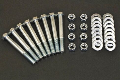 Control Arm Bolt Kit - Rear Upper/Lower Control Arm | 12 mm Hex Head - Bolts/Lock Nuts/Washers Included - Steel - Natural - Compatible with 1978-88 GM - Set of 8 in Saudi Arabia