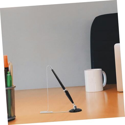 Healifty Hotel Desktop Ballpoint Pen with Adhesive Base and Chain Smooth Writing Signature Pen for Office Bank and Reception Desk Use Easy Refill Replacement in Saudi Arabia