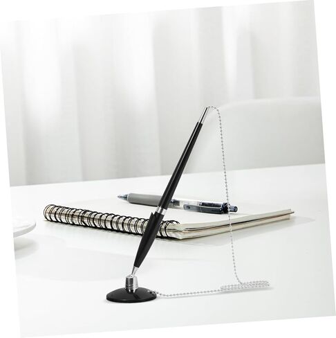 Healifty Hotel Desktop Ballpoint Pen with Adhesive Base and Chain Smooth Writing Signature Pen for Office Bank and Reception Desk Use Easy Refill Replacement in Saudi Arabia
