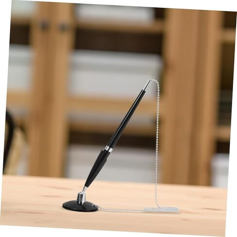 Healifty Hotel Desktop Ballpoint Pen with Adhesive Base and Chain Smooth Writing Signature Pen for Office Bank and Reception Desk Use Easy Refill Replacement in Saudi Arabia