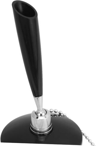 Veemoon Vertical Table Pen with Adhesive Base and Stainless Steel Chain Desktop Signature Pen for Office and Hotel Use Smooth Writing Black Ballpoint with Stable Fixed Stand in Saudi Arabia