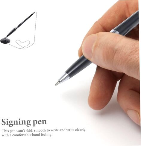 Veemoon 2pcs Multi Function Ballpoint Pens with Chain PP Material Desktop Writing Pens for Hotel Signature Office and Bank Counter Use Smooth Ink and Comfortable Grip in Saudi Arabia