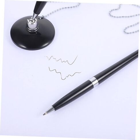 Veemoon 2pcs Multi Function Ballpoint Pens with Chain PP Material Desktop Writing Pens for Hotel Signature Office and Bank Counter Use Smooth Ink and Comfortable Grip in Saudi Arabia