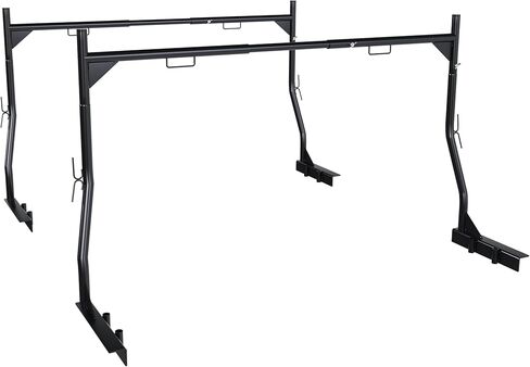 Heavy-Duty Universal Truck Bed Ladder Rack, 900LB Capacity, No-Drill Installation, Adjustable 46-71 inch Steel Cargo Rack for Kayaks, Lumber, Surfboards in Saudi Arabia