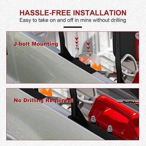 Heavy-Duty Universal Truck Bed Ladder Rack, 900LB Capacity, No-Drill Installation, Adjustable 46-71 inch Steel Cargo Rack for Kayaks, Lumber, Surfboards in Saudi Arabia