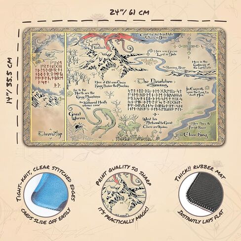 خريطة هوبيت (مخيطة) - مفرش لعب MTG - متوافق مع مفرش اللعب Magic The Gathering - Play MTG، YuGiOh، TCG - تصميمات وإكسسوارات فنية لبساط اللعب الأصلي in Kuwait