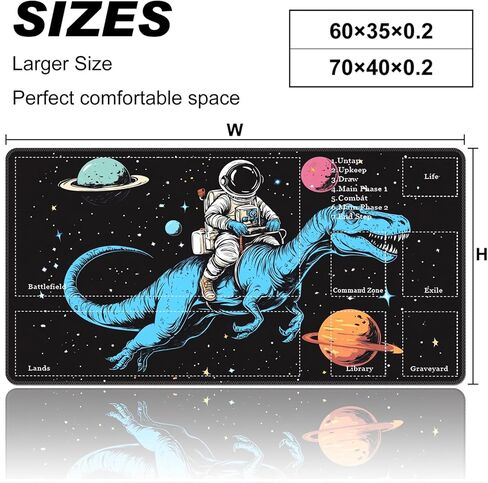بساط لعب للوافد الجديد مع مناطق، 24 بوصة × 14 بوصة، Magic The Gathering Beginner for MTG Player Learning Accessories Card Mat سطح أملس مضاد للانزلاق من المطاط بقاعدة لعب لـ TCG، أحمر أسود in Kuwait